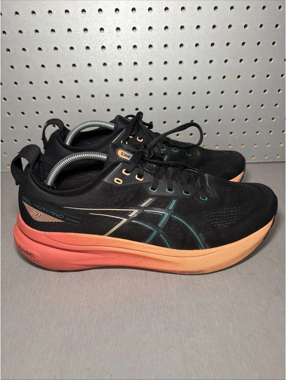 ASICS Gel-Kayano 31 Shoes Mens Sz 11.5 Wide Black Orange Red Running Sneakers